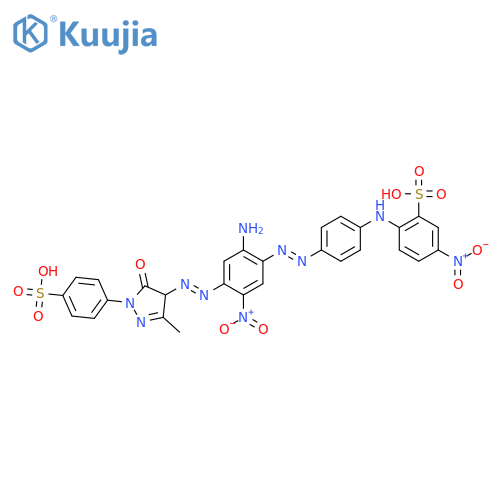 Benzenesulfonic acid,2-[[4-[2-[2-amino-4-[2-[4,5-dihydro-3-methyl-5-oxo-1-(4-sulfophenyl)-1H-pyrazol-4-yl]diazenyl]-5-nitrophenyl]diazenyl]phenyl]amino]-5-nitro- structure