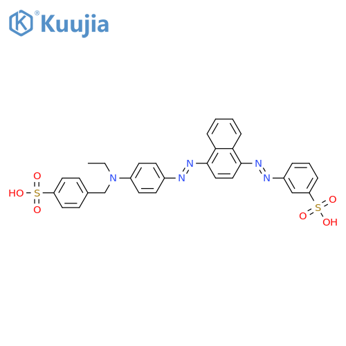 Benzenesulfonic acid,3-[2-[4-[2-[4-[ethyl[(4-sulfophenyl)methyl]amino]phenyl]diazenyl]-1-naphthalenyl]diazenyl]- structure