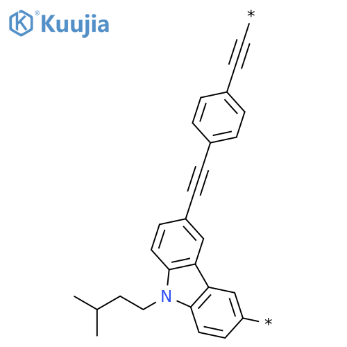POLY[[9-(3-METHYLBUTYL)-9H-CARBAZOLE-3,6-DIYL]-1,2-ETHYNEDIYL-1,4-PHENYLENE-1,2-ETHYNEDIYL] structure