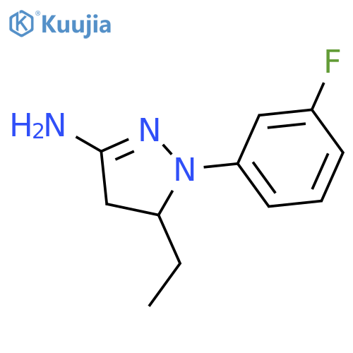 1H-PYRAZOL-3-AMINE, 5-ETHYL-1-(3-FLUOROPHENYL)-4,5-DIHYDRO- structure