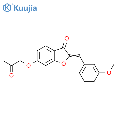 (2Z)-2-(3-methoxyphenyl)methylidene-6-(2-oxopropoxy)-2,3-dihydro-1-benzofuran-3-one structure