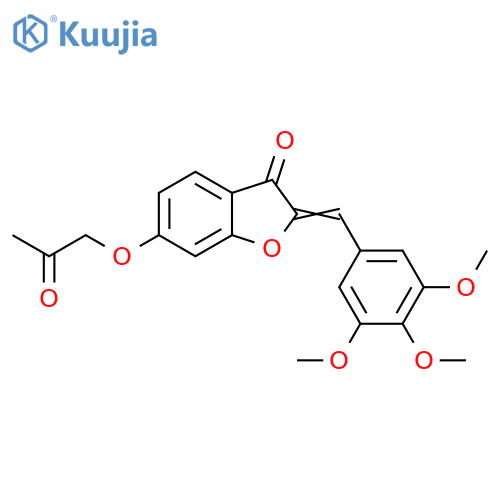 (2Z)-6-(2-oxopropoxy)-2-[(3,4,5-trimethoxyphenyl)methylidene]-1-benzofuran-3-one structure