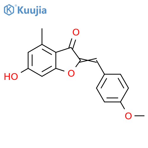 (2Z)-6-hydroxy-2-(4-methoxyphenyl)methylidene-4-methyl-2,3-dihydro-1-benzofuran-3-one structure