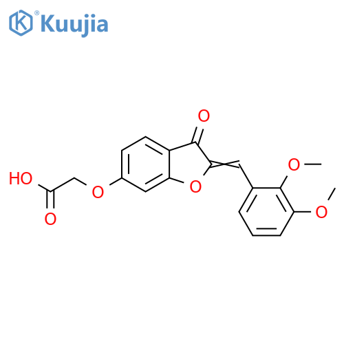 2-[[(2Z)-2-[(2,3-dimethoxyphenyl)methylidene]-3-oxo-1-benzofuran-6-yl]oxy]acetic acid structure