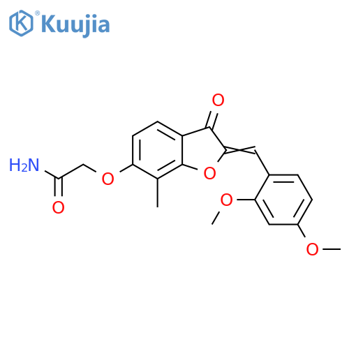 2-{(2Z)-2-(2,4-dimethoxyphenyl)methylidene-7-methyl-3-oxo-2,3-dihydro-1-benzofuran-6-yloxy}acetamide structure