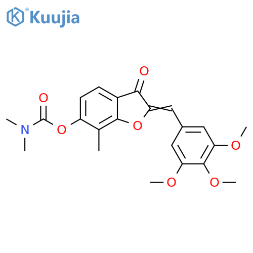 (2Z)-7-methyl-3-oxo-2-(3,4,5-trimethoxyphenyl)methylidene-2,3-dihydro-1-benzofuran-6-yl N,N-dimethylcarbamate structure