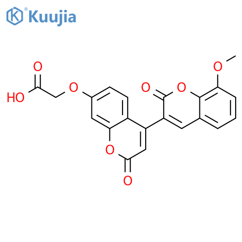 2-[4-(8-methoxy-2-oxochromen-3-yl)-2-oxochromen-7-yl]oxyacetic acid structure