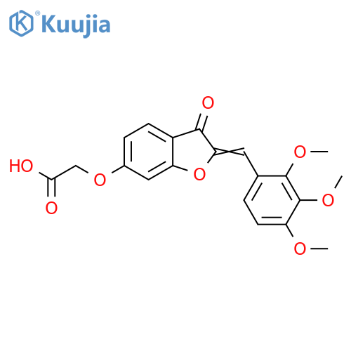 2-{(2Z)-3-oxo-2-(2,3,4-trimethoxyphenyl)methylidene-2,3-dihydro-1-benzofuran-6-yloxy}acetic acid structure