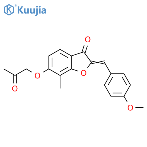 (2Z)-2-(4-methoxyphenyl)methylidene-7-methyl-6-(2-oxopropoxy)-2,3-dihydro-1-benzofuran-3-one structure