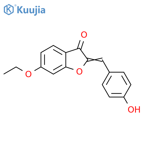 (2Z)-6-ethoxy-2-(4-hydroxyphenyl)methylidene-2,3-dihydro-1-benzofuran-3-one structure