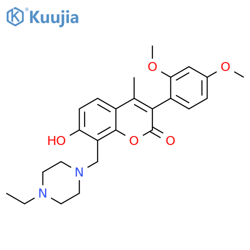 3-(2,4-dimethoxyphenyl)-8-(4-ethylpiperazin-1-yl)methyl-7-hydroxy-4-methyl-2H-chromen-2-one structure