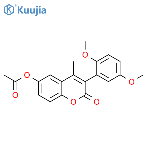 3-(2,5-dimethoxyphenyl)-4-methyl-2-oxo-2H-chromen-6-yl acetate structure