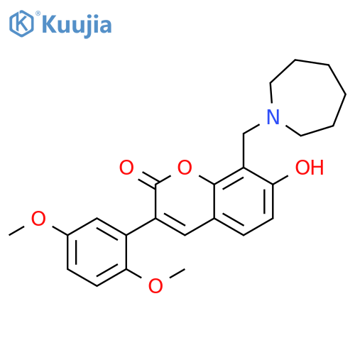 8-(azepan-1-yl)methyl-3-(2,5-dimethoxyphenyl)-7-hydroxy-2H-chromen-2-one structure