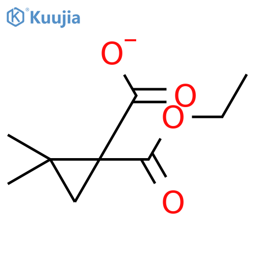 1,1-Cyclopropanedicarboxylic acid, 2,2-dimethyl-, monoethyl ester structure