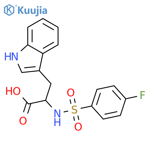 2-(4-Fluoro-benzenesulfonylamino)-3-(1H-indol-3-yl)-propionic acid structure