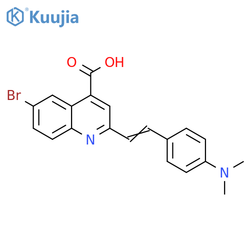 6-bromo-2-{2-[4-(dimethylamino)phenyl]ethenyl}quinoline-4-carboxylic acid structure