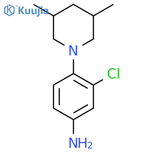 3-Chloro-4-(3,5-dimethyl-1-piperidinyl)aniline structure