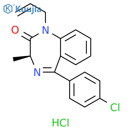 2H-1,4-Benzodiazepin-2-one, 5-(4-chlorophenyl)-1,3-dihydro-3-methyl-1-(2-propenyl)-, monohydrochloride, (3S)- (9CI) structure