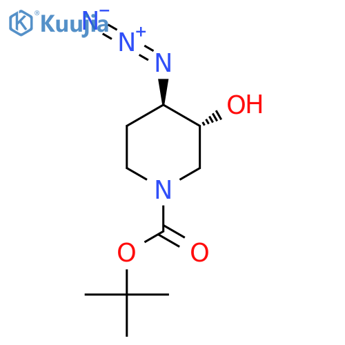 (3R*,4R*)-4-azido-3-hydroxy-piperidine-1-carboxylic acid tert-butyl ester structure
