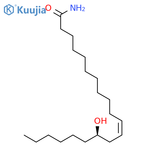 11-EICOSENAMIDE, 14-HYDROXY-, (11Z,14R)- structure