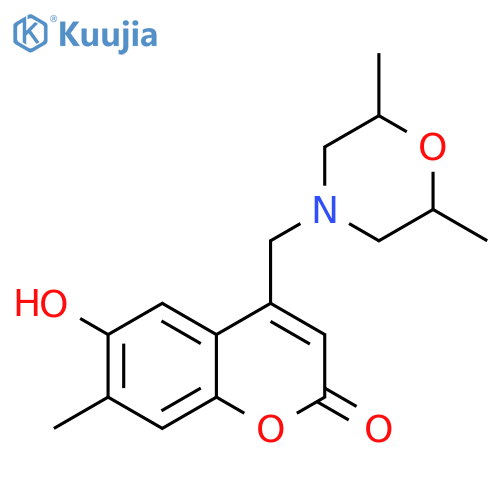 4-(2,6-dimethylmorpholin-4-yl)methyl-6-hydroxy-7-methyl-2H-chromen-2-one structure