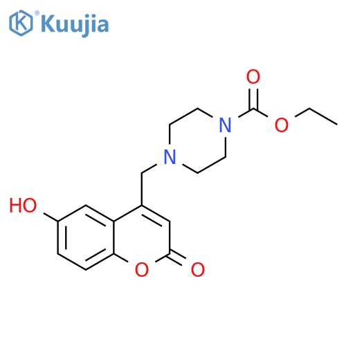 ethyl 4-(6-hydroxy-2-oxo-2H-chromen-4-yl)methylpiperazine-1-carboxylate structure