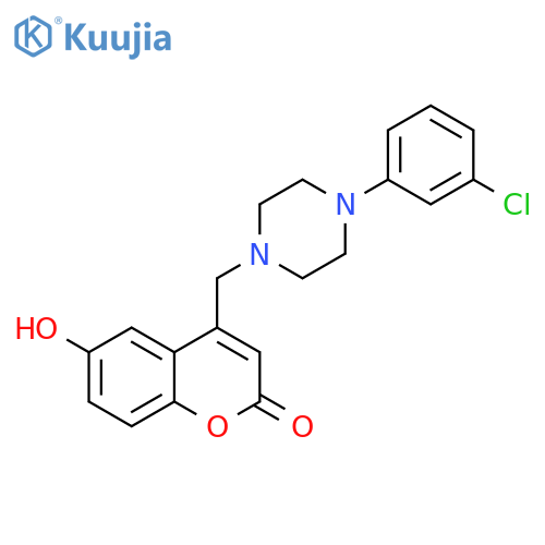 4-{4-(3-chlorophenyl)piperazin-1-ylmethyl}-6-hydroxy-2H-chromen-2-one structure