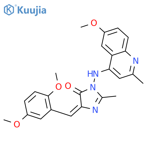 (5Z)-5-[(2,5-dimethoxyphenyl)methylidene]-3-[(6-methoxy-2-methylquinolin-4-yl)amino]-2-methyl-3,5-dihydro-4H-imidazol-4-one structure