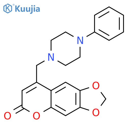 8-(4-phenylpiperazin-1-yl)methyl-2H,6H-1,3dioxolo4,5-gchromen-6-one structure