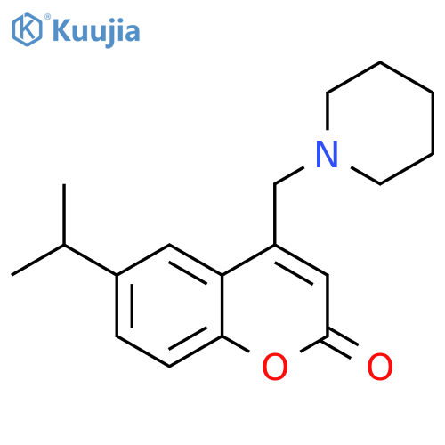 4-(piperidin-1-yl)methyl-6-(propan-2-yl)-2H-chromen-2-one structure