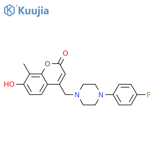 4-{4-(4-fluorophenyl)piperazin-1-ylmethyl}-7-hydroxy-8-methyl-2H-chromen-2-one structure