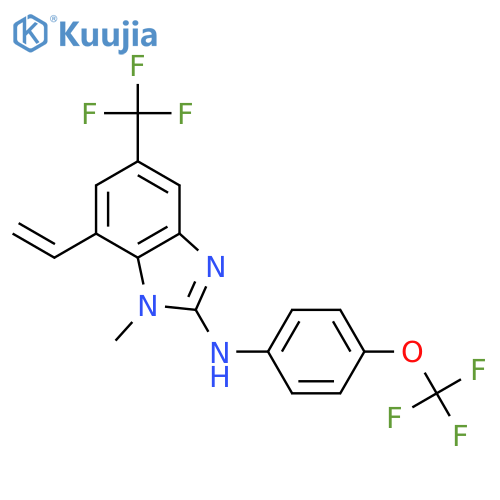 1H-Benzimidazol-2-amine,7-ethenyl-1-methyl-N-[4-(trifluoromethoxy)phenyl]-5-(trifluoromethyl)- structure