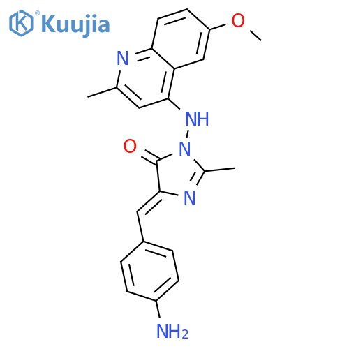 4H-Imidazol-4-one, 3,5-dihydro-5-((4-aminophenyl)methylene)-3-((6-meth oxy-2-methyl-4-quinolinyl)amino)-2-methyl- structure