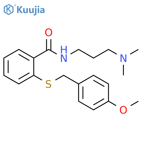Benzamide,N-[3-(dimethylamino)propyl]-2-[[(4-methoxyphenyl)methyl]thio]- structure