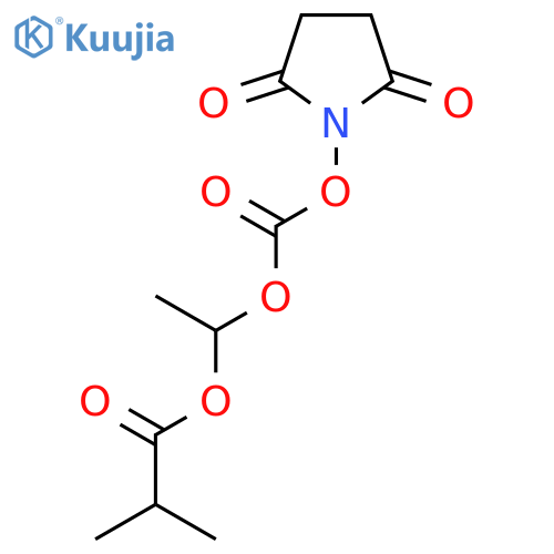 1-((((2,5-Dioxo-1-pyrrolidinyl)oxy)carbonyl)oxy)ethyl 2-methylpropanoate structure