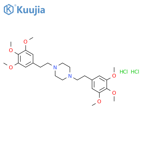 1,4-bis[2-(3,4,5-trimethoxyphenyl)ethyl]piperazine dihydrochloride structure