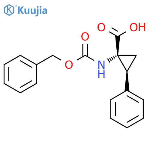 Cyclopropanecarboxylic acid, 2-phenyl-1-[[(phenylmethoxy)carbonyl]amino]-, (1R,2S)-rel- structure