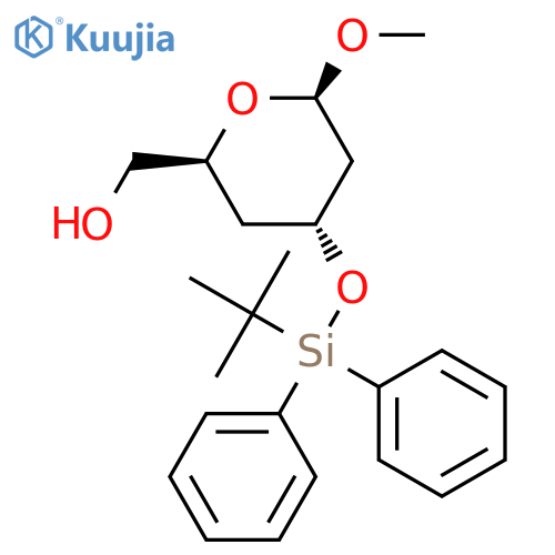 (2R,4R,6S)-4-tert-butyldiphenylsilyloxy-2-hydroxymethyl-6-methoxytetrahydropyran structure