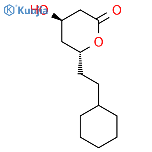 2H-PYRAN-2-ONE, 6-(2-CYCLOHEXYLETHYL)TETRAHYDRO-4-HYDROXY-, (4R-TRANS)- structure