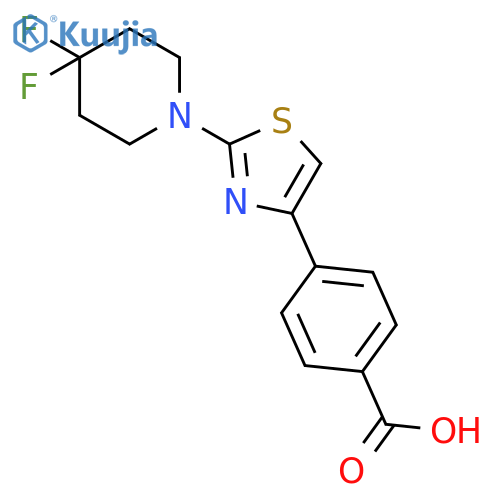 Benzoic acid, 4-[2-(4,4-difluoro-1-piperidinyl)-4-thiazolyl]- structure