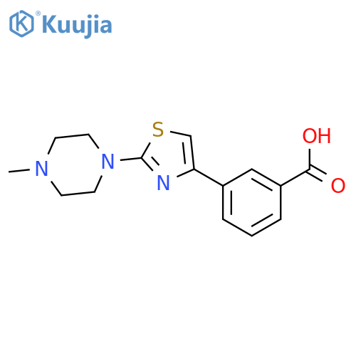 Benzoic acid, 3-[2-(4-methyl-1-piperazinyl)-4-thiazolyl]- structure