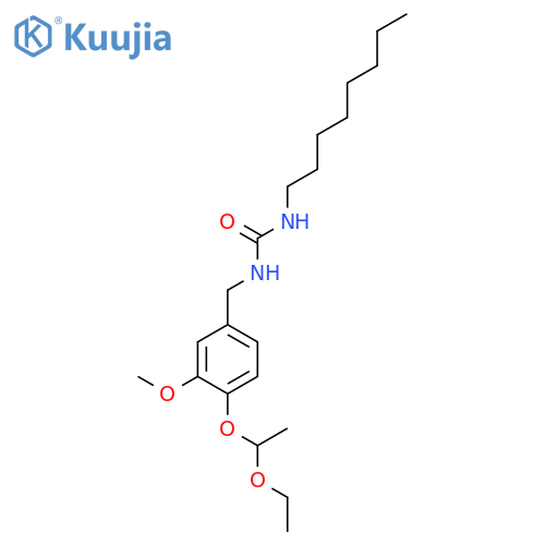 UREA, N-[[4-(1-ETHOXYETHOXY)-3-METHOXYPHENYL]METHYL]-N'-OCTYL- structure