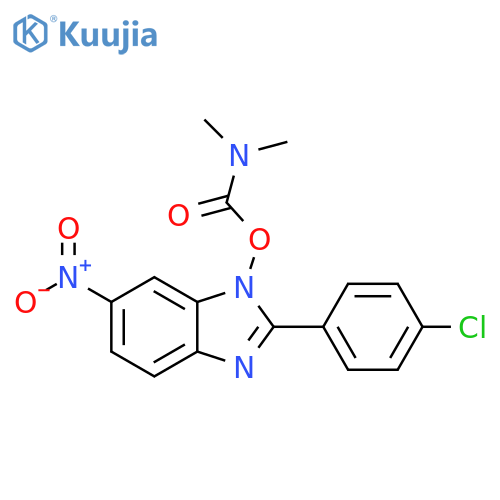 2-(4-Chlorophenyl)-1-{(dimethylamino)carbonyloxy}-6-nitro-1H-1,3-benzimidazole structure