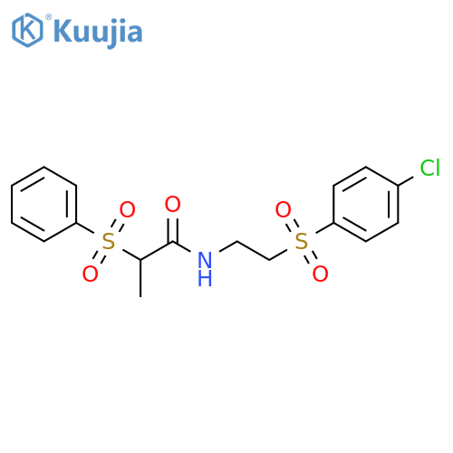 2-(benzenesulfonyl)-N-[2-(4-chlorobenzenesulfonyl)ethyl]propanamide structure