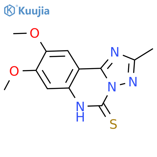 8,9-dimethoxy-2-methyl-5H,6H-1,2,4triazolo1,5-cquinazoline-5-thione structure