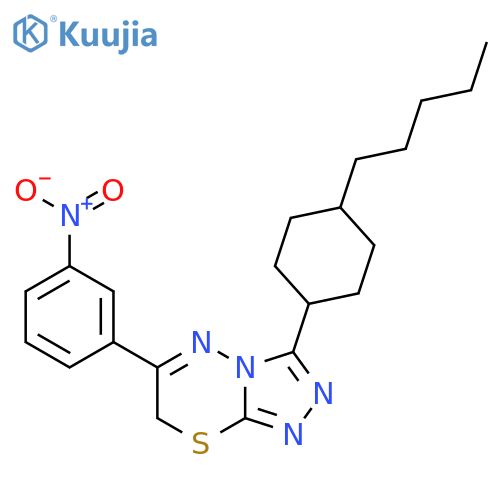 6-(3-nitrophenyl)-3-(4-pentylcyclohexyl)-7H-[1,2,4]triazolo[3,4-b][1,3,4]thiadiazine structure