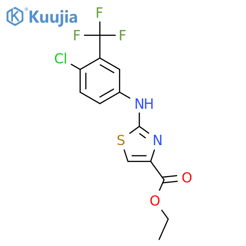 Ethyl 2-[4-chloro-3-(trifluoromethyl)anilino]-1,3-thiazole-4-carboxylate structure