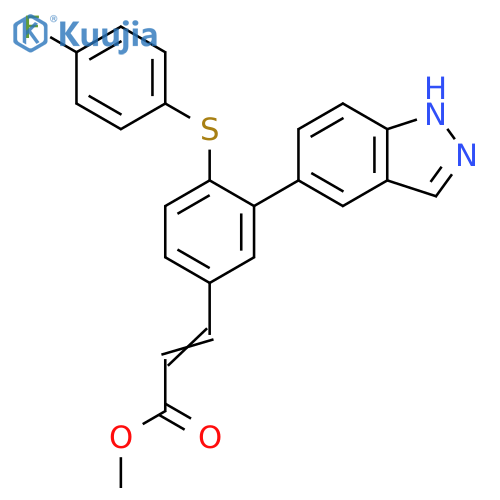 2-Propenoic acid, 3-[4-[(4-fluorophenyl)thio]-3-(1H-indazol-5-yl)phenyl]-,methyl ester structure