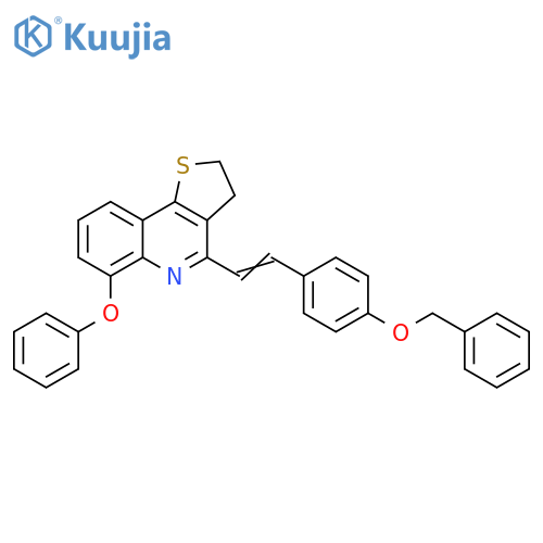 4-[(E)-2-[4-(Benzyloxy)phenyl]ethenyl]-6-phenoxy-2H,3H-thieno[3,2-c]quinoline structure