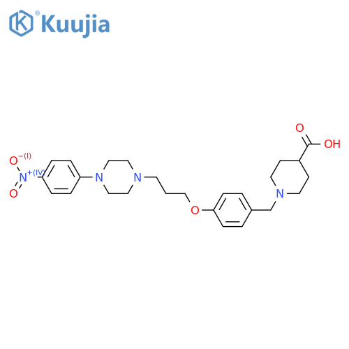 1-(4-(3-[4-(4-NITROPHENYL)PIPERAZINO]PROPOXY)BENZYL)-4-PIPERIDINECARBOXYLIC ACID structure